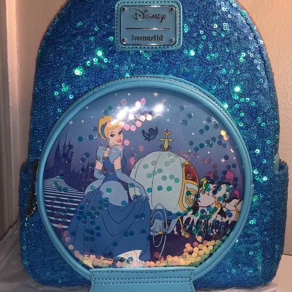 LOUNGEFLY Cinderella Snow Globe Sequin Backpack